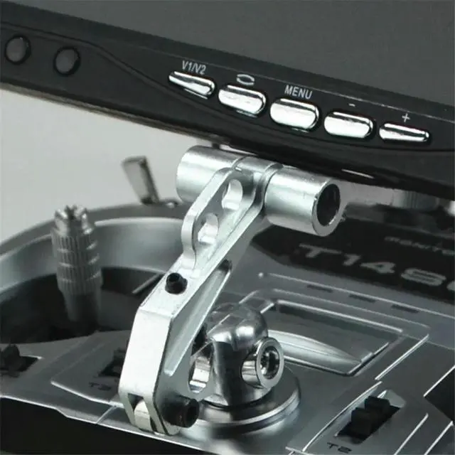 Alt view image 3 of 3 - FPV Display Monitor Mounting Bracket l Holder Shortcut for FUTABA JR Crosswise RC Transmitter Silver