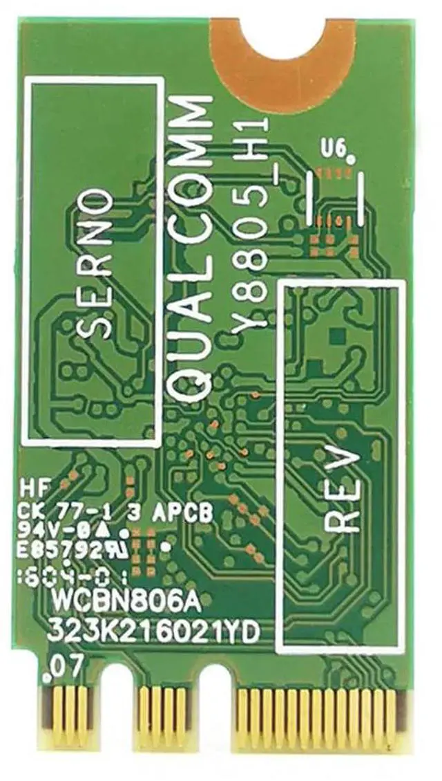 Alt view image 2 of 3 - Adapter Card for Atheros QCA9377 QCNFA435 802.11AC 2.4G/5G NGFF CARD Bluetooth 4.1