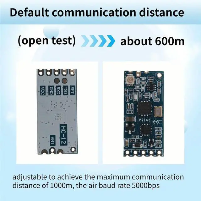 Main image of HC-12 433Mhz SI4463 Serial Port Module 1000M Replace Bluetooth HC12