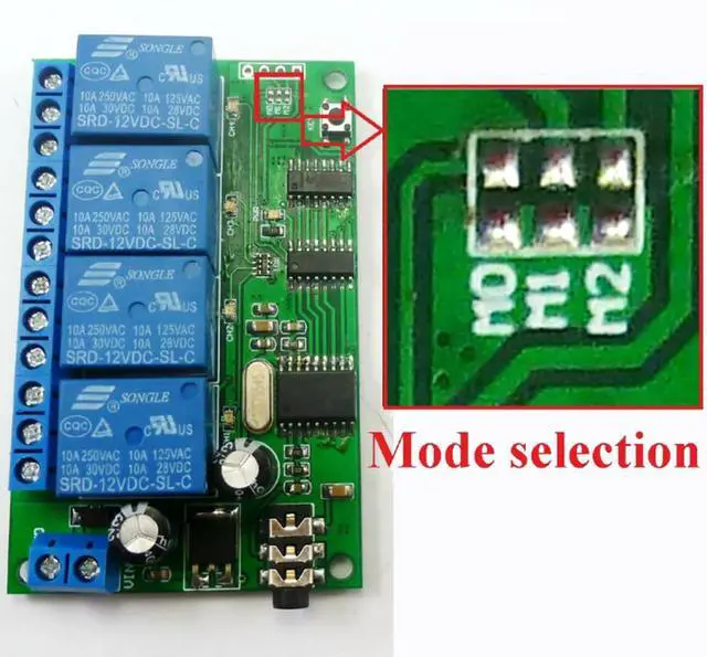Alt view image 3 of 3 - AD22B04 4CH MT8870 Dtmf Signal Tone Voice Decoder Phone Remote Control Relay Switch Module 12V DC For LED Motor Home Plc