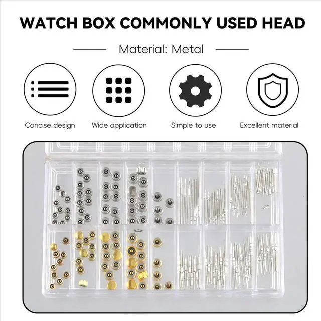 Alt view image 3 of 3 - Watch Repair Kit, Watch Crown, Watch Stem Extender Crowns Accessory Repairing Replacement Tool Kit with Box