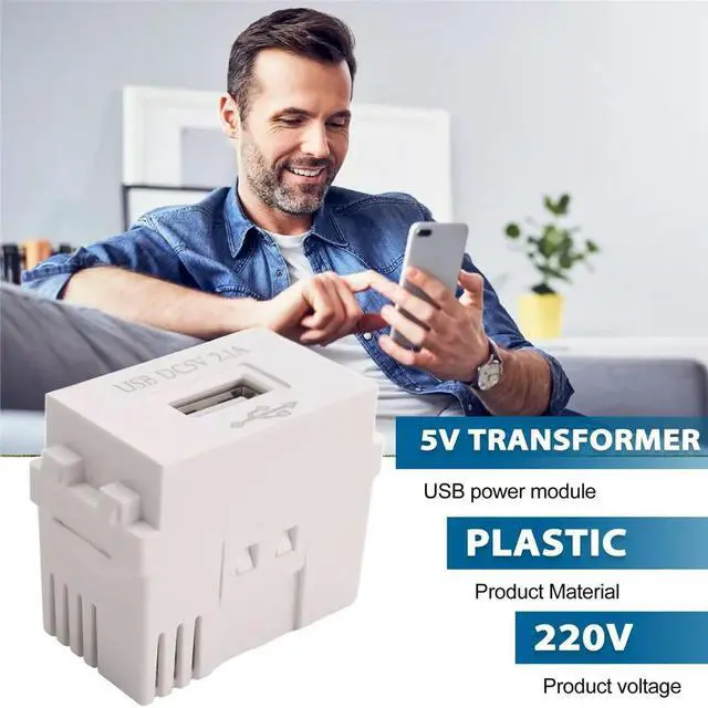 Alt view image 3 of 3 - Mobile Phone Charging Panel USB Power Module 220V Socket 5V Transformer 2.1A USB Charging Power Socket Switching Adapter