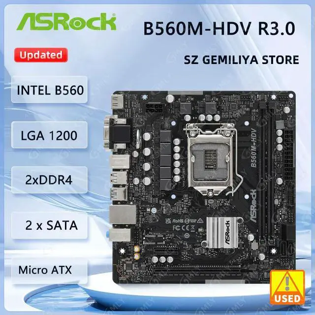 Main image of B560M-HDV R3.0 Motherboard B560 LGA1200 DDR4 64GB Micro ATX Support I7-11700 I3-10325 I3-10105 I5-10600 CPU