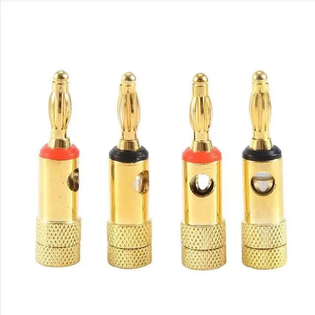 Alt view image 3 of 3 - Gold plated Banana Plugs 2 Red 2 Black 4mm 4 pcs LL68-4BP1