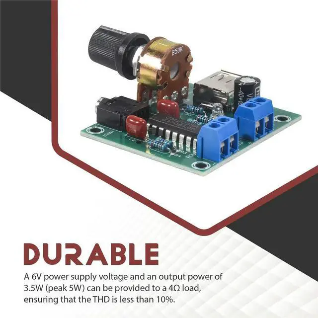 Main image of Mini Power Amplifier Board 5W+5W HiFi Two-Channel PM CM2038 5V USB Supply Power Audio Amplifier
