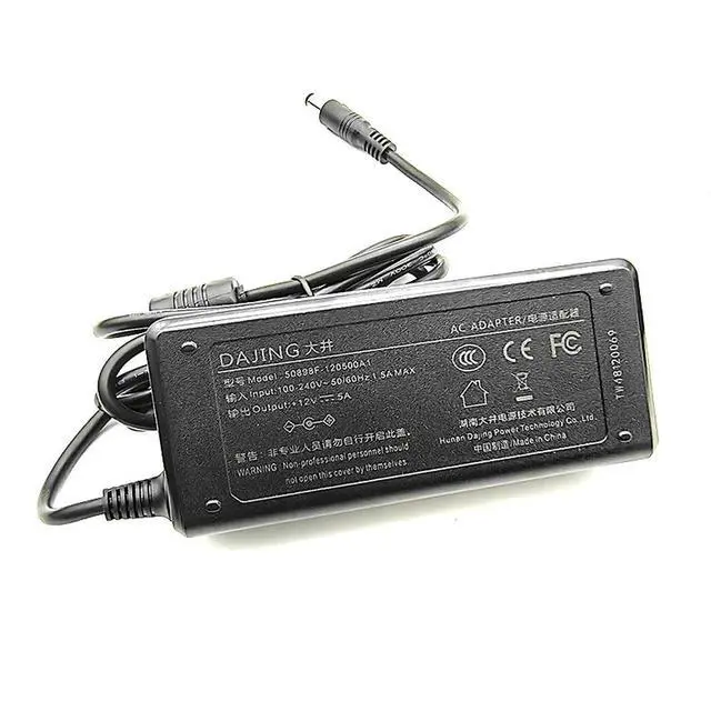 Alt view image 2 of 2 - Dajing 12V5A power adapter DJ-120500-SA replaces DJ-U60S-12 power supply 50898F-120500A1 100-240V