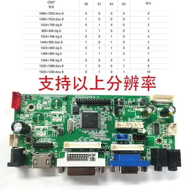 Alt view image 3 of 3 - Program-free RTD2522V5.0 monitor motherboard industrial control driver board built-in HDMI interface instead of 68676.2
