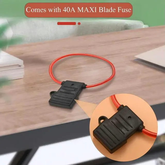 Alt view image 2 of 3 - 8 AWG Gauge MAXI Blade Fuse Holder Inline Wire 12-24V Volt Waterproof + 40A Fuse