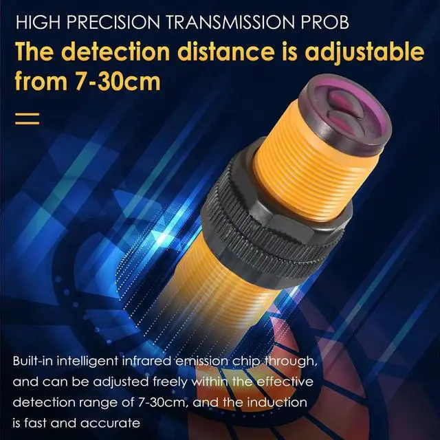 Alt view image 3 of 3 - DC 3 Wire 6-36V PNP IR Photoelectric Sensor Switch 30cm E18-B03P1