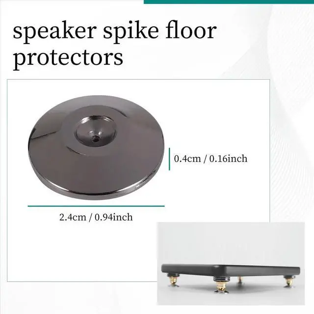 Alt view image 3 of 3 - 4 Pcs Speaker Pure Copper Spikes Pads HiFi Speaker Box Isolation Floor Stand Feet Cone Base Shoes Pad (Black)