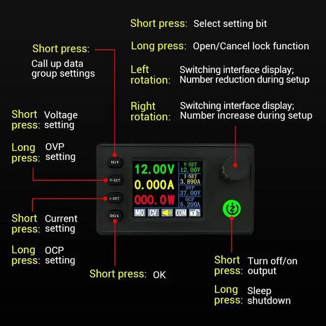 Alt view image 2 of 3 - SK90C Color Screen CNC Buck Boost Converter Adjustable Voltage Regulator Power Charging Module 90W Upgrade Version