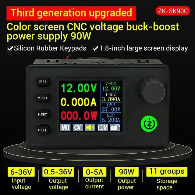 Main image of SK90C Color Screen CNC Buck Boost Converter Adjustable Voltage Regulator Power Charging Module 90W Upgrade Version