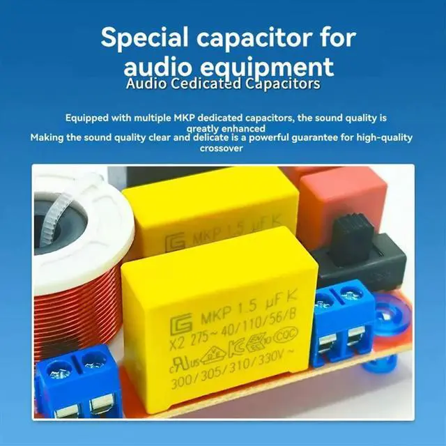 Main image of 2 Way Audio Speaker 100W Crossover Treble Bass Module Audio Speaker Frequency Divider Adjust Bookshelf Speaker Filter