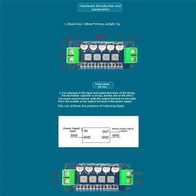 Main image of 0-35V DC Power Filter Module Low-Pass Filter Voltage Regulator Module LPF 0-5A Voltage Regulator Module Reduces Ripple