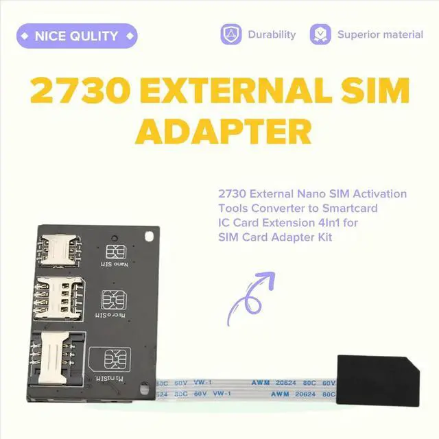 Alt view image 3 of 3 - 2730 External Nano SIM Activation Tools Converter to card IC Card Extension 4In1 for SIM Card Adapter Kit