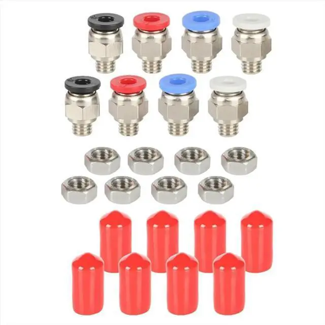 Alt view image 3 of 3 - PC4-M6 Pneumatic Connector with Nut Straight Through Pneumatic Connector for 3D Printer Parts Filament Dryer Box