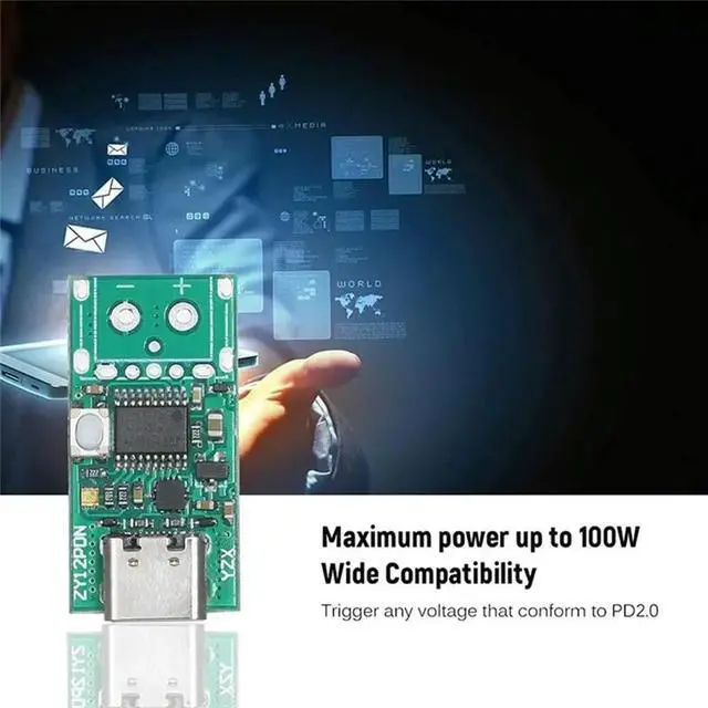 Alt view image 2 of 3 - 2 Pcs ZY12PDN USB-C PD2.0/3.0 to DC Converter Power Supply Module Decoy Fast Charge Trigger Poll Polling Detector Tester