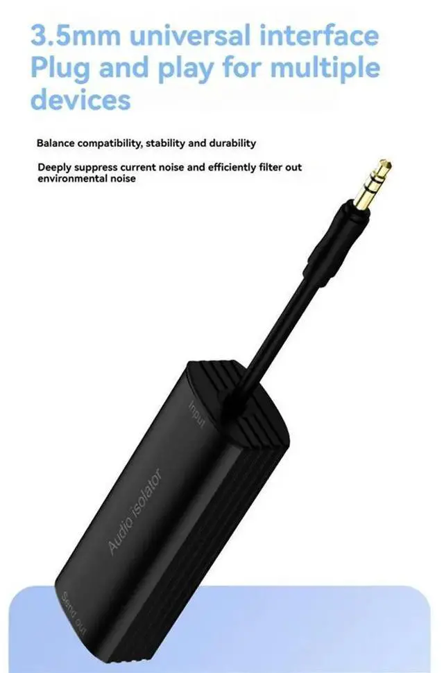 Alt view image 3 of 3 - 3.5mm Audio Common Ground Isolator Anti Interference and Noise Canceller Noise Filter for Car Audio System Home Stereo