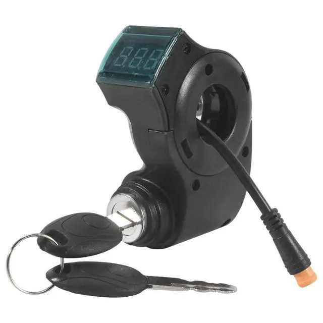 Alt view image 2 of 3 - E-Bike Lgnition Lock Key Thumb Throttle Voltmeter Digital Voltage Display Switch 3Pin for KUGOO M4 M365 Universal