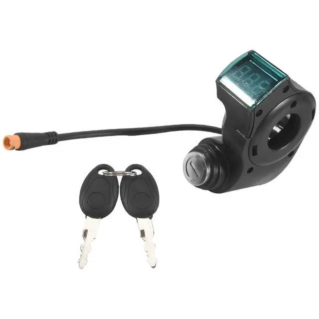 Alt view image 3 of 3 - E-Bike Lgnition Lock Key Thumb Throttle Voltmeter Digital Voltage Display Switch 3Pin for KUGOO M4 M365 Universal