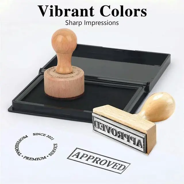 Alt view image 2 of 3 - Premium Black Ink Stamp Pad, 4 X 2.5 Inch - Ideal for Office and Crafting, Compatible with All Stamp Types