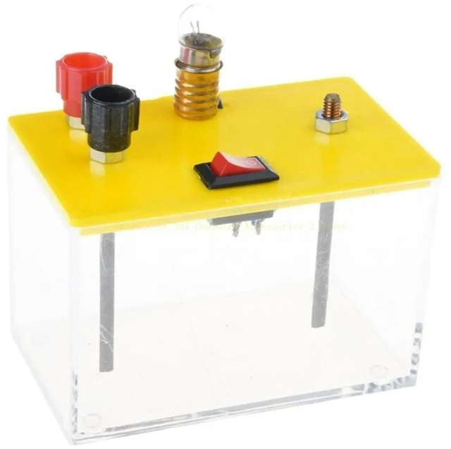 Alt view image 2 of 3 - Electrodes Solution Conductivity Experiment Demonstrator Box for Science Education Electrochemical Teaching Aid