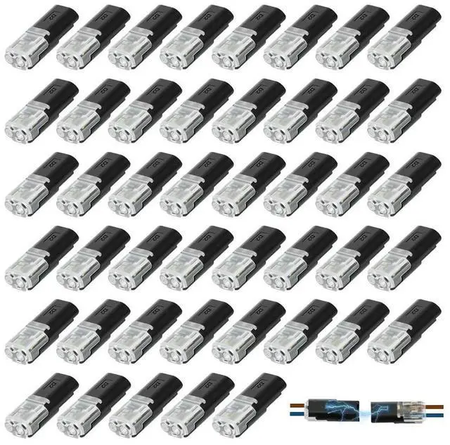 Alt view image 3 of 3 - 50 Pcs 2-Pin Low Voltage Wire Plug-in Connectors with Locking Buckle, for 22-18 AWG,LED Strip Light and Electrical Cable