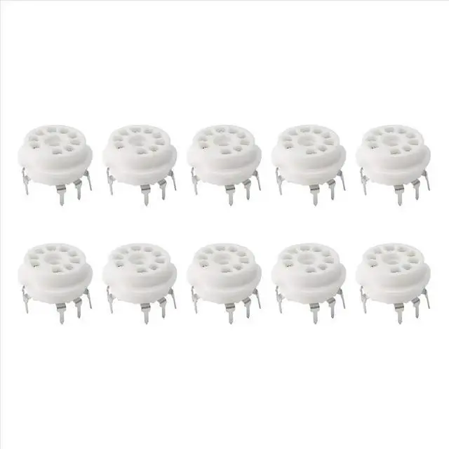 Alt view image 2 of 3 - 10PCS PCB 9Pin Ceramic B9A Vacuum Tube Socket Audio HIFI DIY Amps for 12AX7 12AU7 12AT7 ECC81 ECC82 ECC83 Silver-Plated