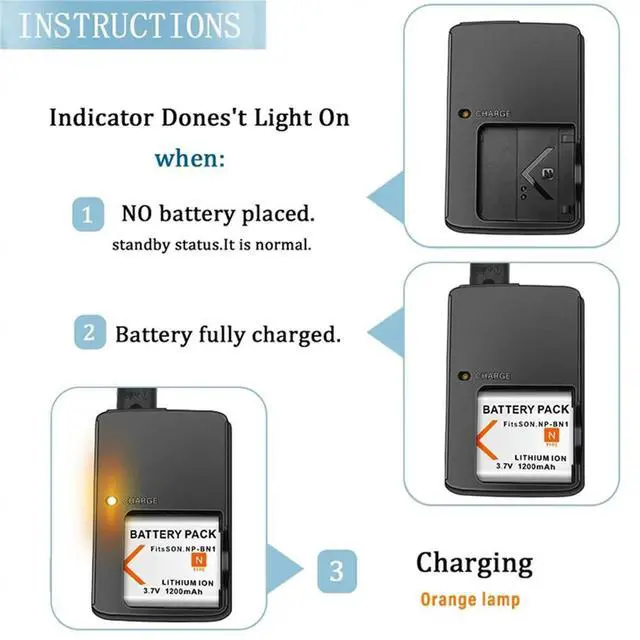 Alt view image 2 of 3 - BC-CSN Charger for NP-BN1 NPBN1 TX5 WX9 TX7 TX7C W310 W320 W350 W390 W570 W380 WX100 Camera BC CSN EU Plug