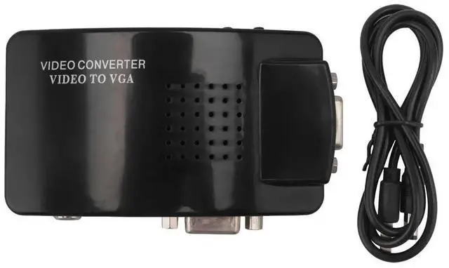 Alt view image 3 of 3 - AV to VGA Adapter RCA VGA Converter PC RCA Composite S-Video AV Input to PC VGA LCD Output Converter Switch Box
