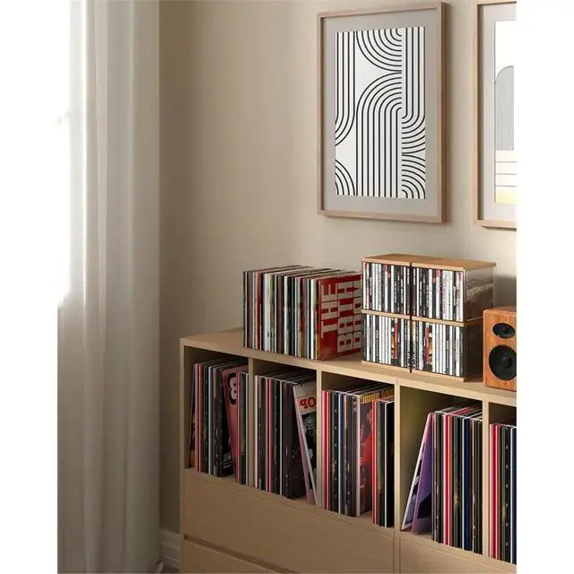Alt view image 2 of 3 - CD Holder Desk Rack, Cute Holds 30 CD Case, Cd Holder Stand, CD /Shelf/Tower/Stand Dollar, Fit for Theatre Room
