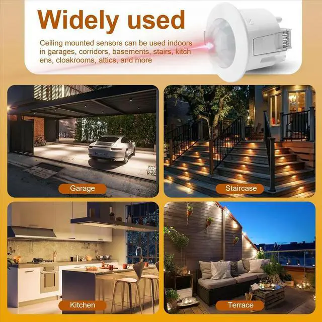 Main image of 110V-220V 360° Infrared Recessed PIR Ceiling Motion Sensor Detector Light Switch, Motion Light Sensor