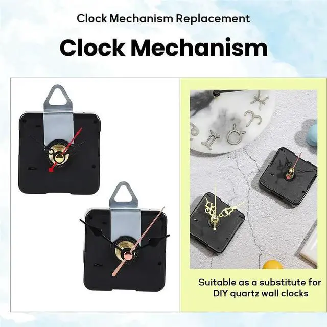 Alt view image 2 of 3 - 5 Pcs Clock Movement Mechanism Parts Silence Quartz DIY Wall Clock with 7 Different Pairs Clock Hands Replacement Kit