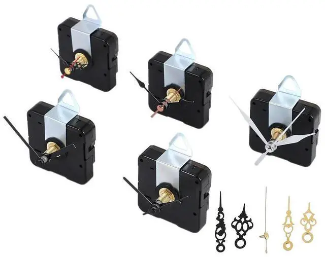 Main image of 5 Pcs Clock Movement Mechanism Parts Silence Quartz DIY Wall Clock with 7 Different Pairs Clock Hands Replacement Kit