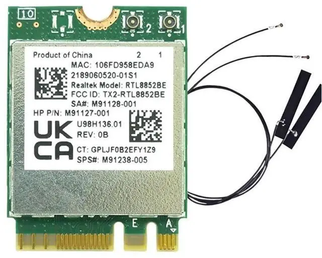 Alt view image 3 of 3 - RTL8852BE Card with Built-in Antenna AX1800 6 WLAN 802.11ax Bluetooth5.2 Dual-Band 2.4G+5G Wlan