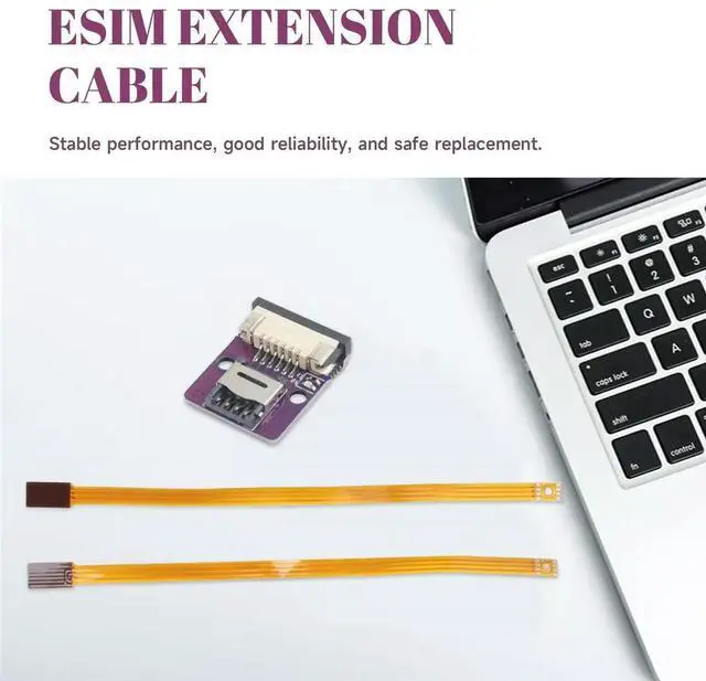 Main image of ESIM Adapter Plate for 5x6 mm Chips, PCB Cable to ESIM Card, PCB ESIM Cable Soldering Required