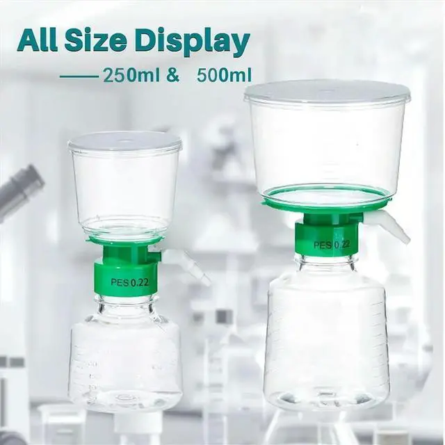 Alt view image 2 of 3 - 250ml Vacuum Filter Units - PES Bottle Top Vacuum Filter 0.22m, Individually Wrapped,Pack of 1