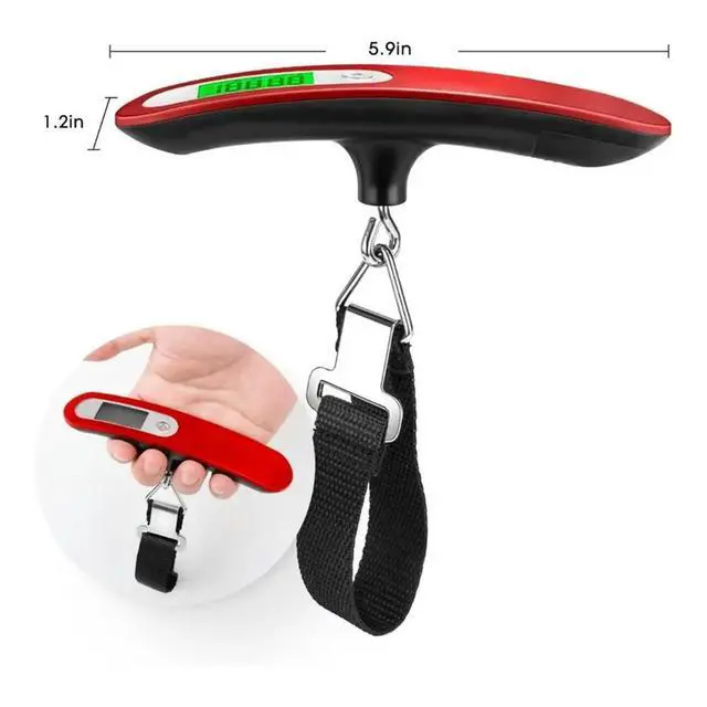 Alt view image 2 of 3 - Digital Luggage Scale Hand Luggage Electronic Scale Electronic Scale for Travelers Handheld Scale 110 Lbs B