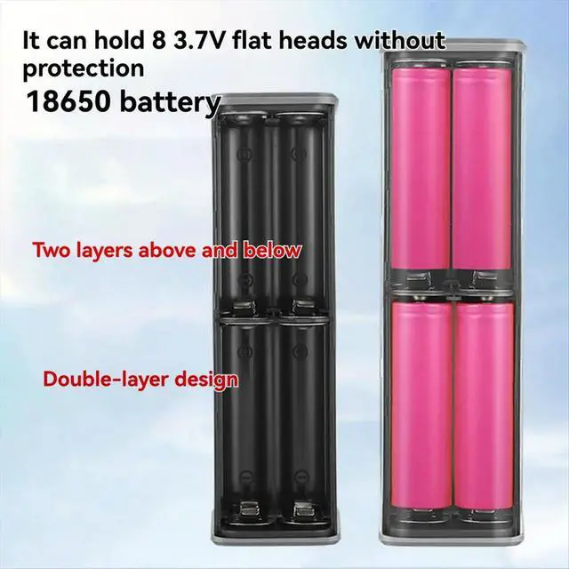 Alt view image 2 of 3 - 22.5W 8 Slots DIY Power Bank Case Fast Charging Power Bank Case Large Capacity Digital Display