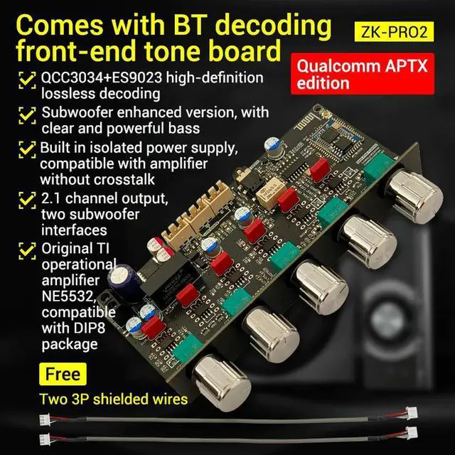 Main image of PRO2 Fever Pre Stage Tone Board 2.1 Channel Subwoofer With High Pass Bluetooth Decoding QCC3034+ES9023