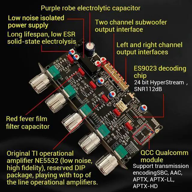 Alt view image 3 of 3 - PRO2 Fever Pre Stage Tone Board 2.1 Channel Subwoofer With High Pass Bluetooth Decoding QCC3034+ES9023