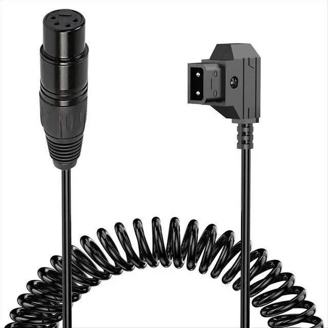 Alt view image 3 of 3 - D-Tap Male to Female 4-Pin XLR Cable for Power Supply Adapter for Cameras, Monitors Spring Wire