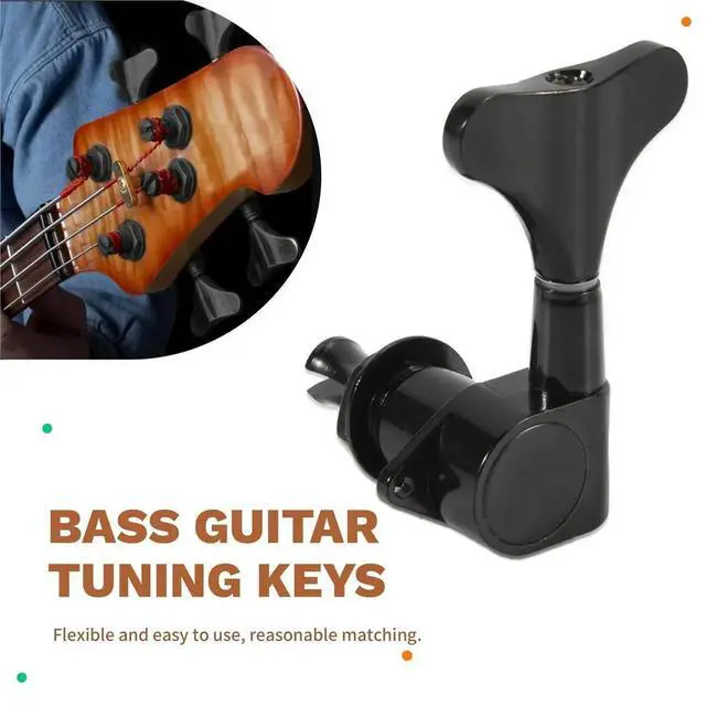 Alt view image 3 of 3 - 2+2 Sealed Bass Guitar Tuning Pegs Keys 2R2L Machine Head Tuners for Precision Bass and Jazz Bass, Black