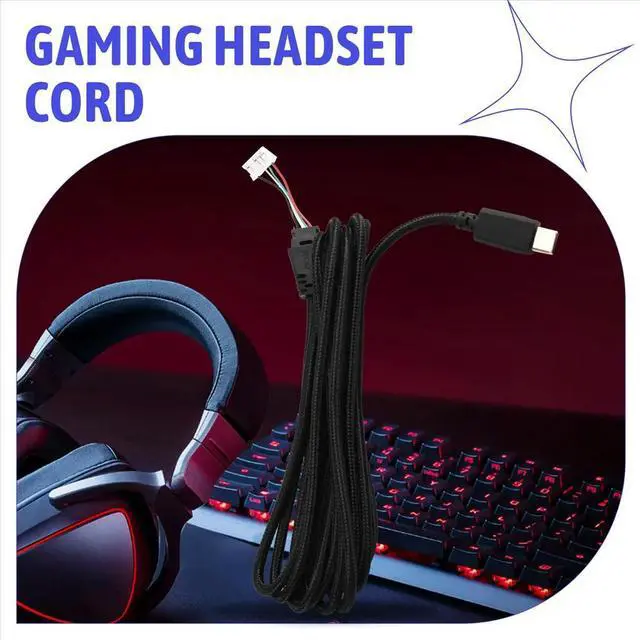 Alt view image 2 of 3 - For ROG Delta / ROG Delta S USB-C Gaming Headset Cord Aux Wire Headphone Cable Line