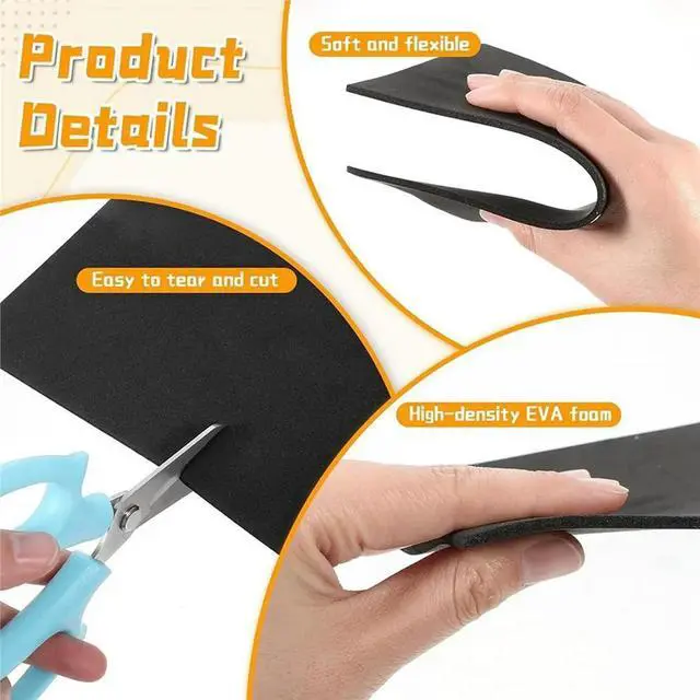 Main image of 32Pcs 2MM Thick Embroidery Foams, 5.9x8.26 Inch EVA Foam Sheets, Embroidery Puffy Foams, 3D Embroiderys Craft Foam Paper