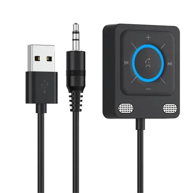 Alt view image 2 of 3 - Car Adapter Bluetooth 6.0 Receiver Dual Mics USB Bluetooth Adapter 3.5mm AUX Adapter Bluetooth Receiver