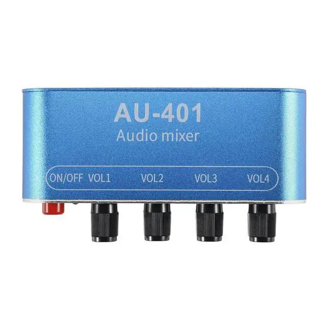 Alt view image 3 of 3 - DC 5V-12V AU-401 Stereo Audio Mixer 4 Input 1 Output Individually Controls Board Sound Mixing DIY Headphones Amplifier