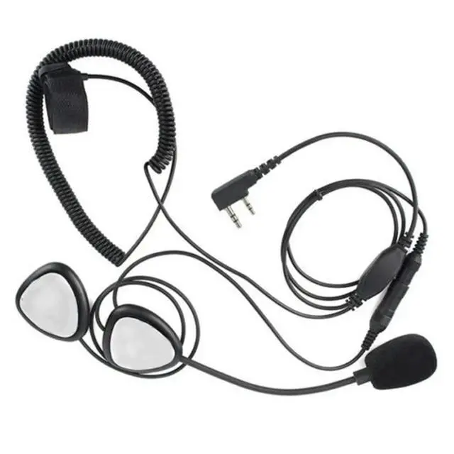 Alt view image 3 of 3 - Helmet Headset Waterproof Motorbike Headset 2 Pin PTT Motorcycle Headphone for Baofeng Two-Way Radios