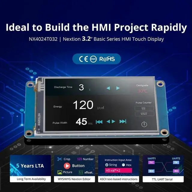 Main image of NEXTION NX4024T032 3.2" HMI TFT Display ligent LCD Applied To IoT Or Consumer Electronics Field Touch Display Module Screen