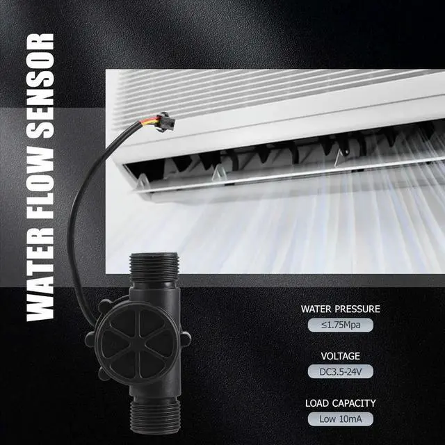 Alt view image 2 of 3 - 1Pcs Water Flow Sensor DN25 DC3.5-24V 1 Inch 2-100L/Min Hall Flowmeter Heat Pump Water Heater Flow Meter Switch Counter